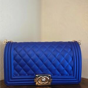 Blue Quilted Shoulder Bag